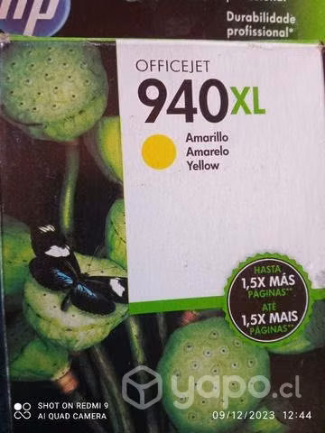 Tinta HP 940xl yellow original de alta