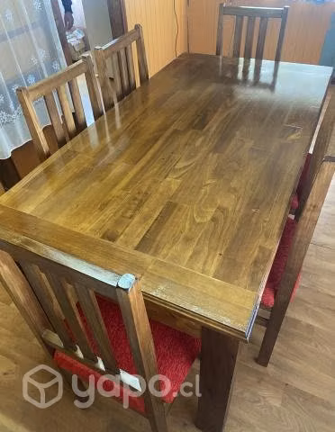 Comedor de pino, seis sillas