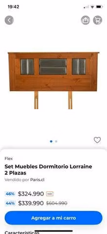 Set Muebles Dormitorio Lorraine Flex 2 Plazas