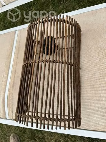 Lámpara de mimbre exterior con soquete - Imagen 2