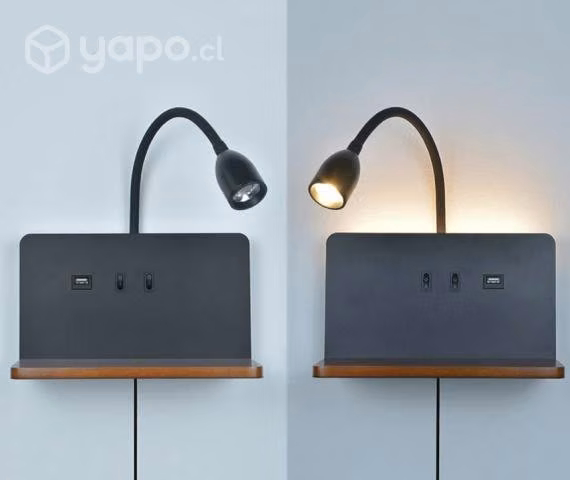 Velador con Cargador Inalambrico y Luces LED