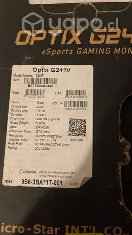 Monitor gamer msi 75hz 23.8 pulgadas - Imagen 3