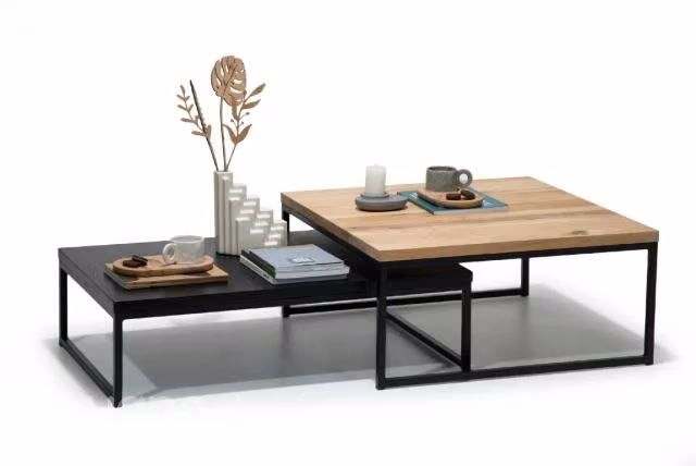 Mesa de Centro Duo Wood Black Lenga