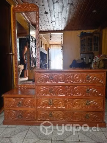 mueble antiguo impecable con espejo - Imagen 3