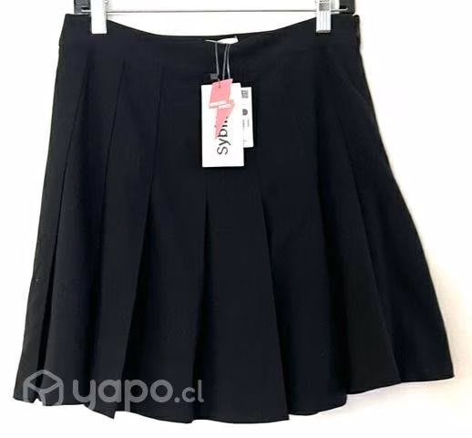 Mini Falda Plizada Elástica Marca Sybilla Talla L