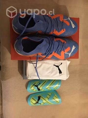 Zapatos de baby puma future match tt + canilleras