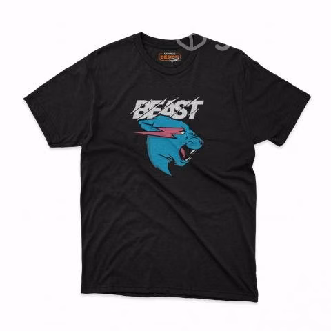 Polera Negra de Mr. Beast Personalizadas para Niño