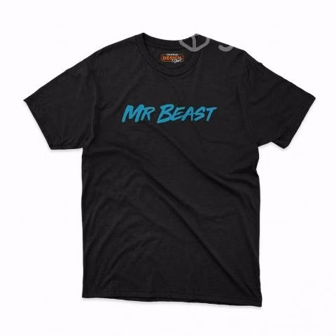 Polera Negra de Mr. Beast Personalizadas para Niño