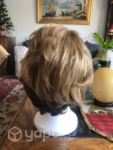 Peluca pelo castaño y negro