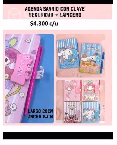 Diario de vida con clave sanrio