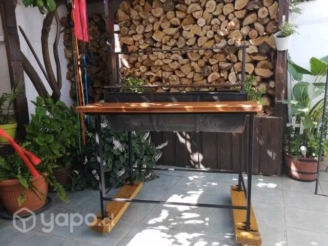 Parrilla a carbón medio barril