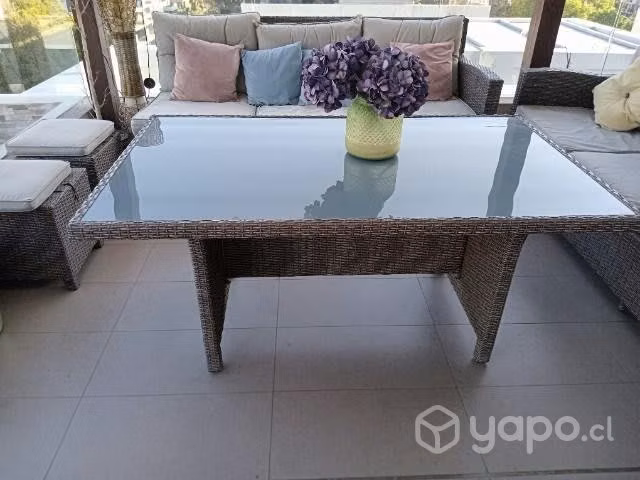 Juego de terraza rattan plastico