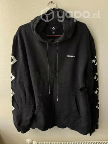 Poleron converse negro talla m