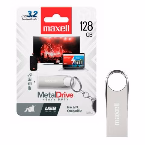 Pendrive USB 3.2 128GB Metal Maxell MAC Windows