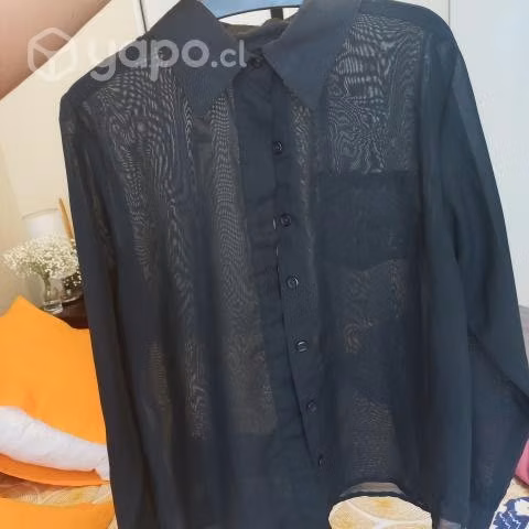 Camisa negra trasparente - Imagen 2