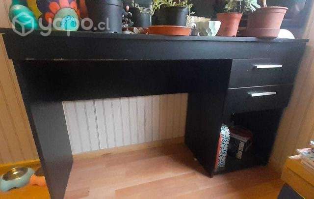 Escritorio Negro Con Cajones - Imagen 4