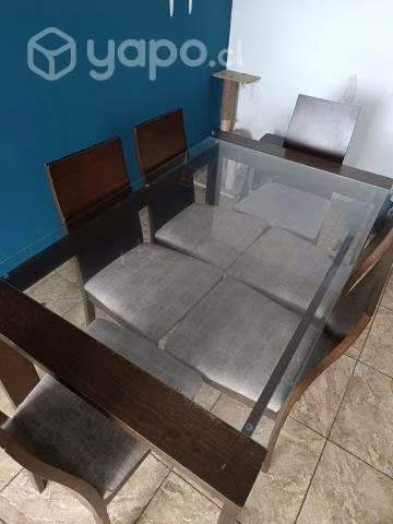 Comedor mesa de vidrio- 6 sillas - Imagen 3