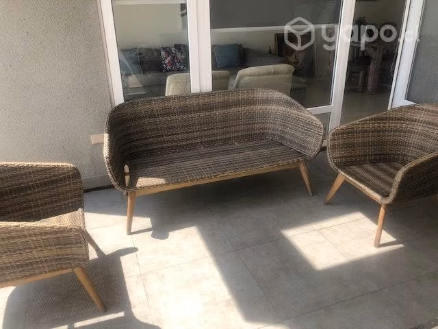 Juego de terraza, ratán sintético