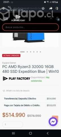 PC Gamer AMD Ryzen 3 3200 G 16GB 480 SS - Imagen 4