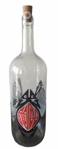 Original Botella de Vidrio Estampada en Serigrafía