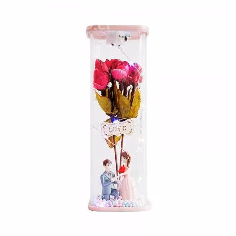 Caja de flores y muñeco para san valentin love