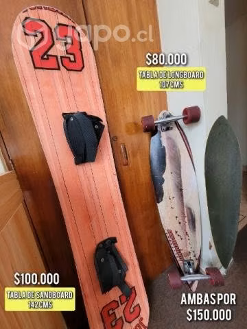 tablas de Sandboard y Longboard