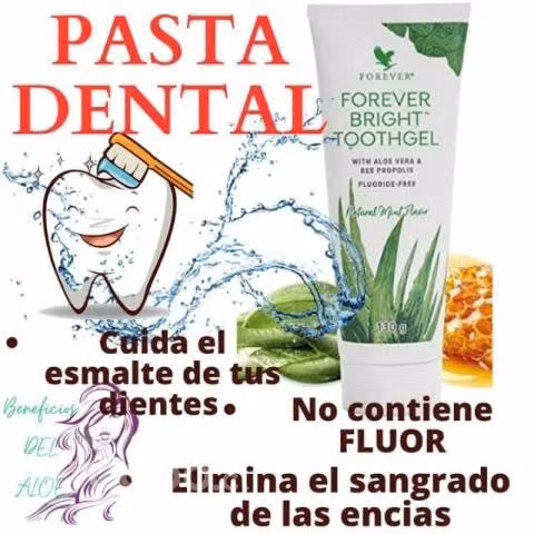 Pasta Dental Sin Floruro Natural de aloe vera