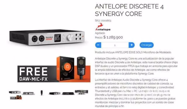 Interface antelope discrete 4 con micro edge solo - Imagen 3