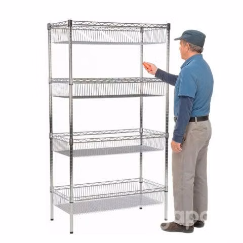 Estante 4 canastos 90x45x180 cm. capacidad 400 kg
