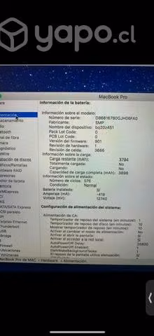 MacBook Pro 2017 250 gb buenas condiciones