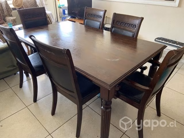 Comedor CIC madera sólida 6 sillas 2 sitiales