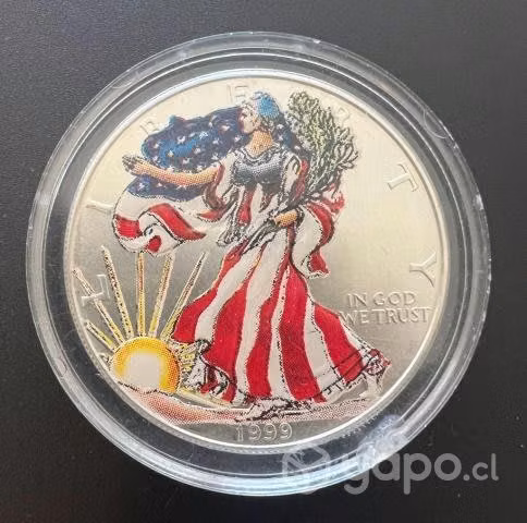 Moneda 1 dolar de plata 1999 excelente estado