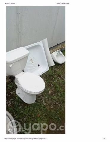 Juego de baño completo wc lavamanos receptaculo