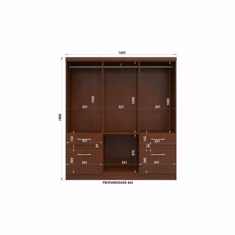 Closet 6 puertas 4 cajones yardas