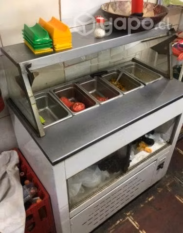 Mesón Salsero Refrigerado para venta de completos
