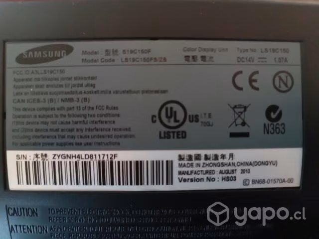 Monitor Samsung 19" Usado - Funcionando