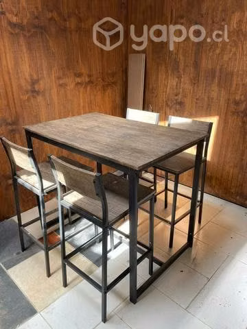 Mesa Alta cuatro sillas