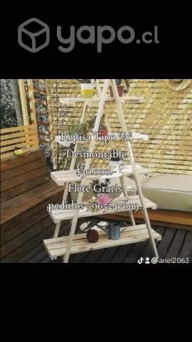 Mesita de arrimo, repisa desmo table, percheros