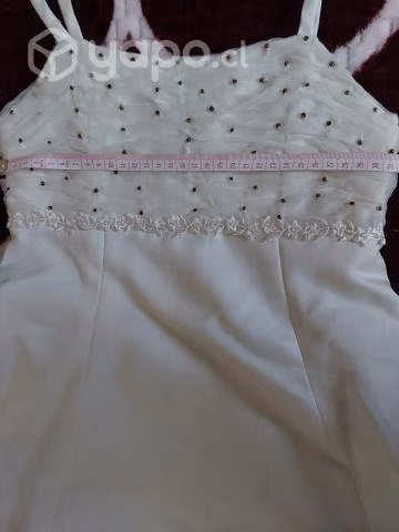 Vestido niña formal beige + tiara (La Casa Blanca)
