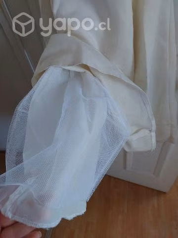 Vestido niña formal beige + tiara (La Casa Blanca)