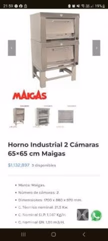 Horno Doble industrial