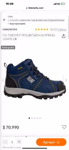 Zapatos de seguridad hardwork blue