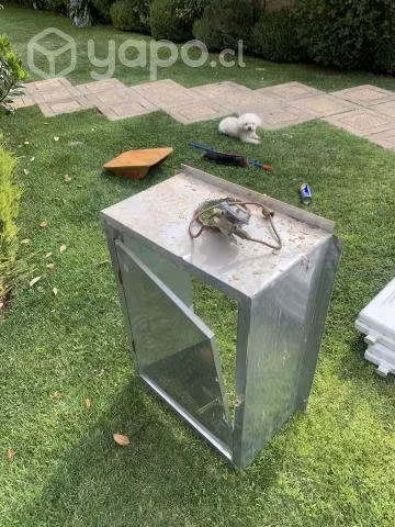 Caja de lata para calefont y adaptador
