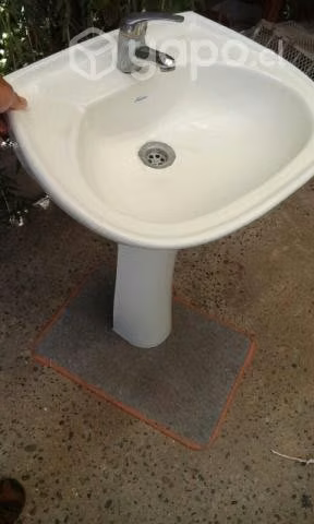 Vendo lavamanos con llave monomando y sifón usado - Imagen 4
