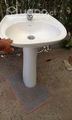Vendo lavamanos con llave monomando y sifón usado - Imagen 5