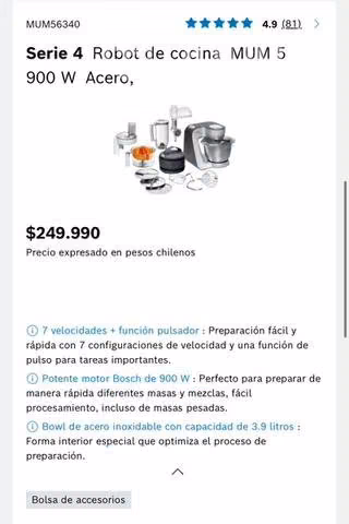 Robot de cocina BOSH MUM56340