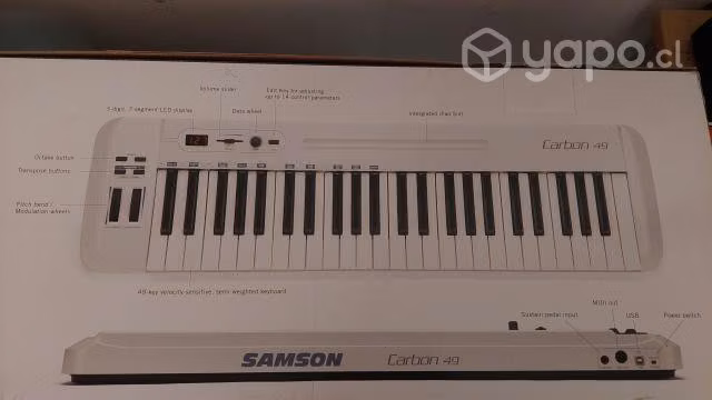 Teclado midi samson carbon 49