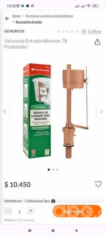 Válvula de llenado para sanitario Fluidmaster