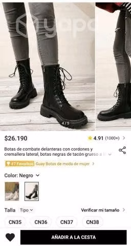 Botas negras de cuerina unisex