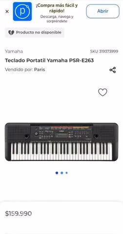 Teclado piano yamaha psr e263 atril incluido
